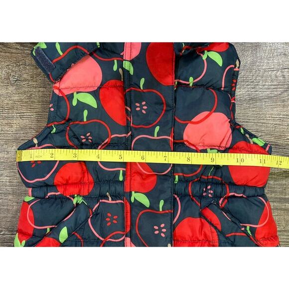 Joe Fresh Kids Girls Navy Apple Puffer Vest Detachable Hood 6-12 Months - Picture 6 of 8